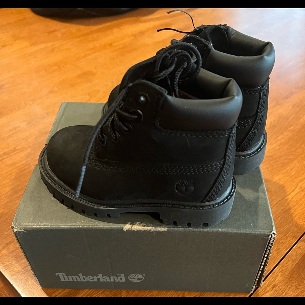 Toddler Timberland Premium Black Boots Size 6M